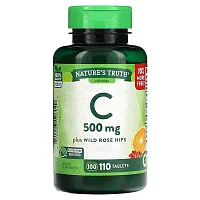 Nature&#x27;s Truth, Vitamin C Plus Wild Rose Hips, 500 mg, 110 Tablets