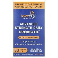 LoveBug Probiotics, Advanced Strength Daily Probiotic, 50 Billion CFU, 30 Count