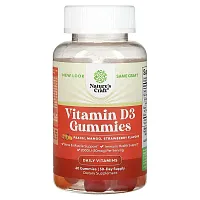 Nature&#x27;s Craft, Vitamin D3 Gummies, Peach, Mango, Strawberry, 50 mcg, 60 Gummies, (25 mcg per Gummy)