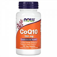 NOW Foods, CoQ10, 150 мг, 100 растительных капсул