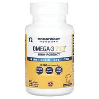 OceanBlue, Professional, Omega-3 2100, High-Potency, Natural Orange, 60 Softgels