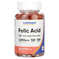 Nutricost, Folic Acid Gummies, Berry Blend, 1,000 mcg, 120 Gummies