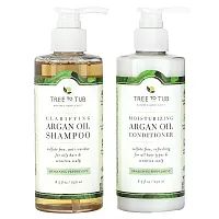 Tree To Tub, Shampoo &amp; Conditioner Set, Clarifying Argan Oil, Awakening Peppermint , 2 Piece Set, 8.5 fl oz (250 ml) Each