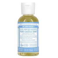 Dr. Bronner's, Чистое кастильское мыло из конопли 18-в-1, детское без запаха, 59 мл (2 жидк. Унции)