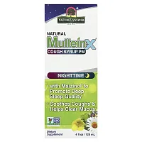 Nature&#x27;s Answer, Natural Mullein-X Cough Syrup PM, Nighttime , 4 fl oz (120 ml)