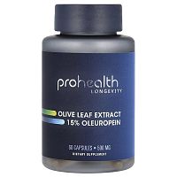 ProHealth Longevity, Olive Leaf Extract 15% Oleuropein, 500 mg, 60 Capsules