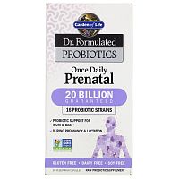 Garden of Life, Dr. Formulated Probiotics, пробиотики, одна таблетка в день во время беременности, 30 вегетарианских капсул