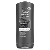 Dove, Men + Care, Elements, скраб для тела и лица, уголь + глина, 400 мл (13,5 жидк. Унции)