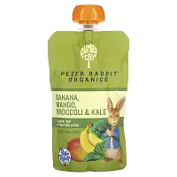 Pumpkin Tree Organics, Peter Rabbit Organics, Organic Fruit &amp; Vegetable Puree, Banana, Mango, Broccoli &amp; Kale, 4.4 oz (125 g)