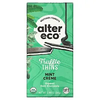 Alter Eco, Truffle Thins, Organic Dark Chocolate Bar, Mint Creme, 2.96 oz (84 g)