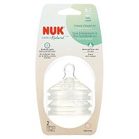 NUK, Simply Natural, соски, от 6 месяцев, быстрое течение, 2 соски