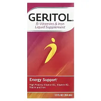 Geritol, B-Vitamins &amp; Iron Liquid Supplement, 12 fl oz (354 ml)