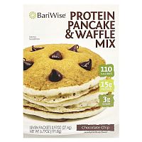 BariWise, Protein Pancake &amp; Waffle Mix, Chocolate Chip, 7 Packets, (23 g) Each