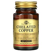 Solgar, Chelated Copper, 100 Tablets