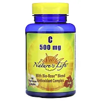 Nature&#x27;s Life, Vitamin C, 500 mg, 100 Vegetarian Capsules