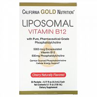 California Gold Nutrition, Липосомальный витамин B12, 30 пакетиков по 5 мл (0,17 жидк. унции)