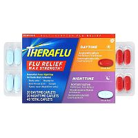 Theraflu, Flu Relief Max Strength, Daytime &amp; Nighttime , 40 Caplets