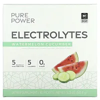 Dr. Mercola, Pure Power, Electrolytes, Watermelon Cucumber, 30 Packets, 5.13 oz (145.6 g)