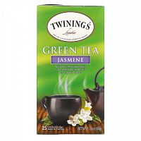 Twinings, Зеленый чай , жасмин 25 чайных пакетиков, 1.76 унции (50 г)