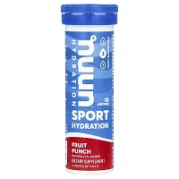 Nuun, Sport Hydration, Effervescent Electrolyte Drink, Fruit Punch, 10 Tablets