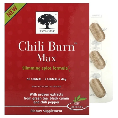 New Nordic, Chili Burn Max, 60 Tablets