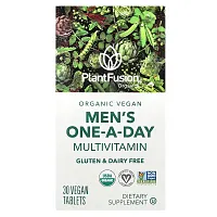 PlantFusion, Men&#x27;s One-A-Day Multivitamin, 30 Vegan Tablets