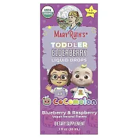 MaryRuth&#x27;s, Cocomelon, Toddler Elderberry Liquid Drops, 1-3 Years, Blueberry &amp; Raspberry, 1 fl oz (30 ml)