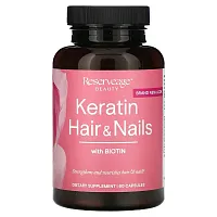 Reserveage Beauty, Keratin Hair &amp; Nails With Biotin, 60 Capsules