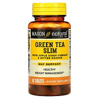 Mason Natural, Green Tea Slim with Apple Cider Vinegar & Bitter Orange, 60 Tablets