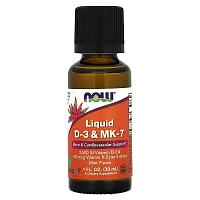 NOW Foods, Liquid D-3 &amp; MK-7, Mint, 1 fl oz (30 ml)