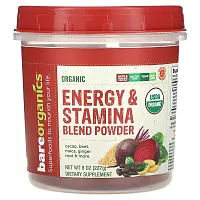 BareOrganics, Organic Energy &amp; Stamina Blend Powder, 8 oz (227 g)