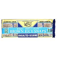 Edward & Sons, Baked Brown Rice Snaps (Запеченные бисквиты из коричневого риса), несоленный кунжут, 100 г