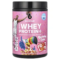 SIXSTAR, 100% Whey Protein Plus, Birthday Cake Kellogg&#x27;s Froot Loops, 1.55 lbs (705 g)