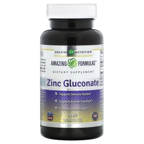 Amazing Nutrition, Zinc Gluconate, 50 mg, 120 Tablets