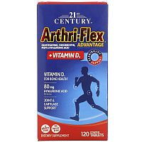 21st Century, Arthri-Flex Advantage с витамином D3, 120 таблеток, покрытых оболочкой