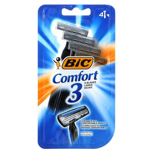 BIC, Comfort 3, Disposable Razors, 4 Razors