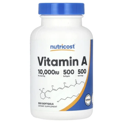 Nutricost, Vitamin A, 10,000 IU, 500 Softgels