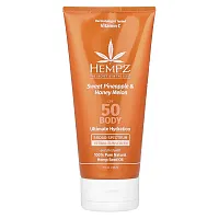 Hempz, Herbal Body Sunscreen, SPF 50, Sweet Pineapple &amp; Honey Melon, 6 fl oz (177 ml)