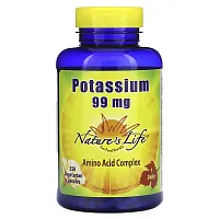 Nature&#x27;s Life, Potassium, 99 mg, 250 Vegetarian Capsules