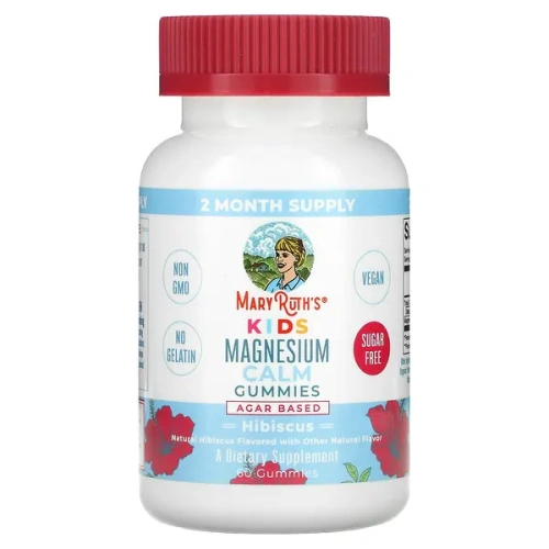 MaryRuth&#x27;s, Kids Magnesium Calm Gummies, Hibiscus, 60 Gummies