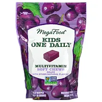 MegaFood, Kids One Daily, Multivitamin Soft Chews, Grape, 30 Individually Wrapped Soft Chews