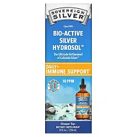 Sovereign Silver, Bio-Active Silver Hydrosol Dropper-Top, Daily + Immune Support, 10 PPM, 8 fl oz (236 ml)