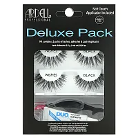 Ardell, Deluxe Pack, Wispies Lashes with Applicator and Eyelash Adhesive, 1 Set