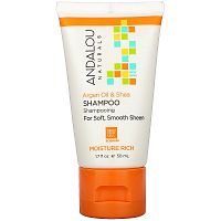 Andalou Naturals, шампунь, аргановое масло и ши, 50 мл (1,7 жидк. унции)