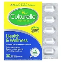 Culturelle, Probiotics, Health &amp; Wellness, 15 Billion CFUs, 30 Once Daily Vegetarian Capsules