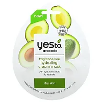 Yes To, Avocado, Hydrating Cream Beauty Mask, Fragrance-Free, 1 Sheet, 0.33 fl oz (10 ml)