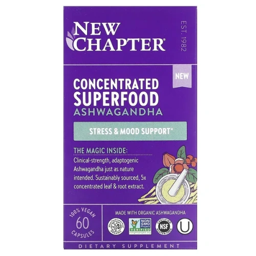 New Chapter, Concentrated Superfood Ashwagandha , 60 Vegan Capsules