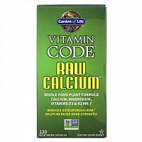 Garden of Life, Vitamin Code, кальций RAW, 120 вегетарианских капсул