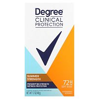 Degree, Для женщин, Clinical Protection, дезодорант-антиперспирант, мягкое твердое вещество, летняя интенсивность, 48 г (1,7 унции)