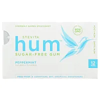 Stevita, Hum, Sugar-Free Gum, Peppermint, 12 Pieces